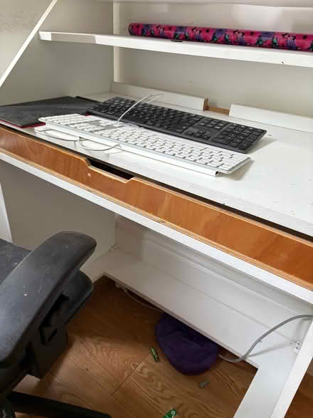 Photo of free Handmade wooden desk on casters and desk chairs. (Shotover OX3) #4