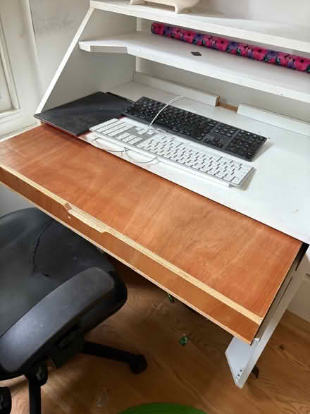Photo of free Handmade wooden desk on casters and desk chairs. (Shotover OX3) #1