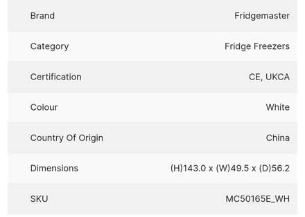 Photo of free Fridgemaster fridge freezer (SN25 3HE) #3