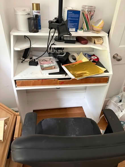 Photo of free Handmade wooden desk on casters and desk chairs. (Shotover OX3) #2