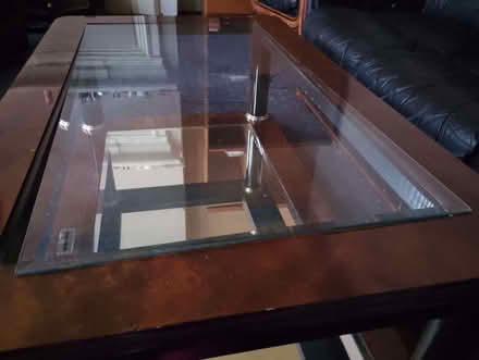 Photo of free Shiny coated wood, glass top coffee table (Harringay N4) #3