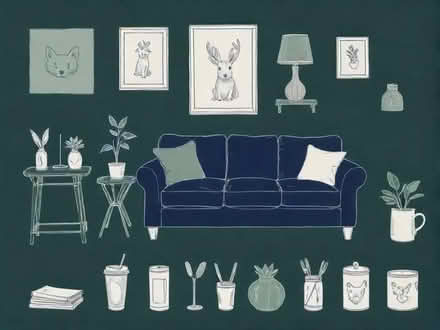 Photo of Navy blue or silver living room accessories (Halesowen B63) #1