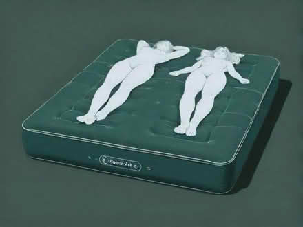 Photo of Double air bed with foot pump (Courthouse Green CV6) #1