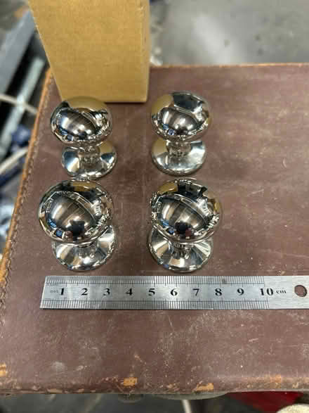 Photo of free 4 chrome cabinet knobs (Haldens AL6) #1