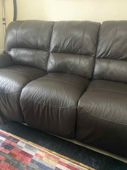 Photo of free 3 sitters leather sofa (W3 8bf south Acton) #2