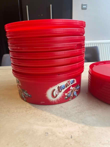 Photo of free Empty celebration tubs x8 (Heswall CH60) #1