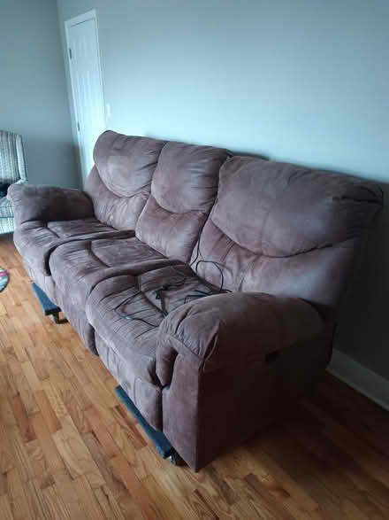 Photo of free Brown Suede Sofa 95" (Athens area) #1