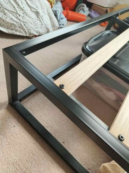 Photo of free King size metal frame (and mattress) (Southfields SW18) #1