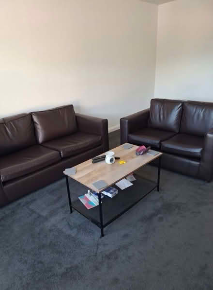 Photo of free Dark brown Couches black tv set (Glasgow/Paisley/ Johnstone PA5) #2