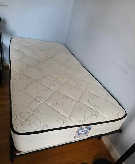Photo of free Twin size mattress with bed frame (Near cupertino library) #1