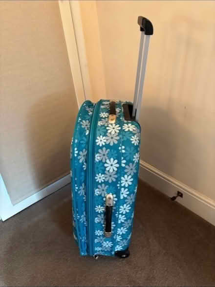 Photo of free Medium blue flower suitcase (Far Bletchley MK3) #2