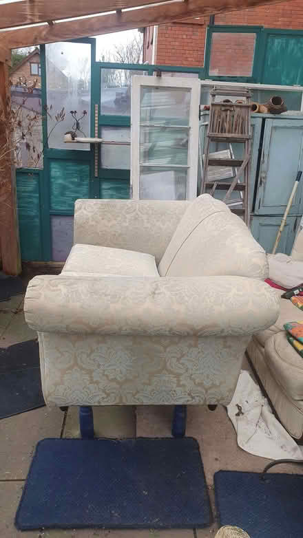 Photo of free 2 seater Sofa with Teal cover (Llandrindod LD1) #2