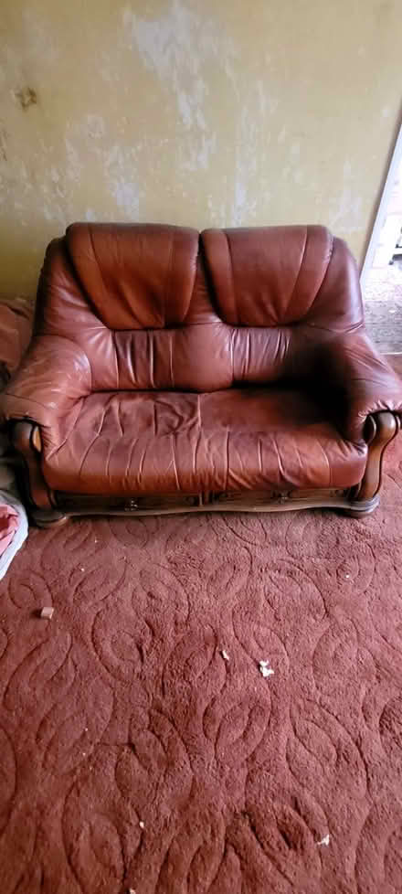 Photo of free 2 Seater Leather Sofa (Rotherham S61) #1