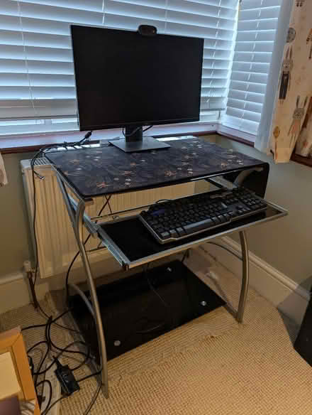 Photo of free Metal and glass desk (Langley SL1) #3