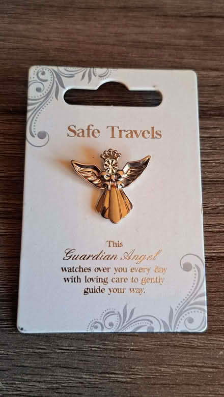 Photo of free "Safe Travels" Silver-Coloured Angel Pin (Epping CM16) #1