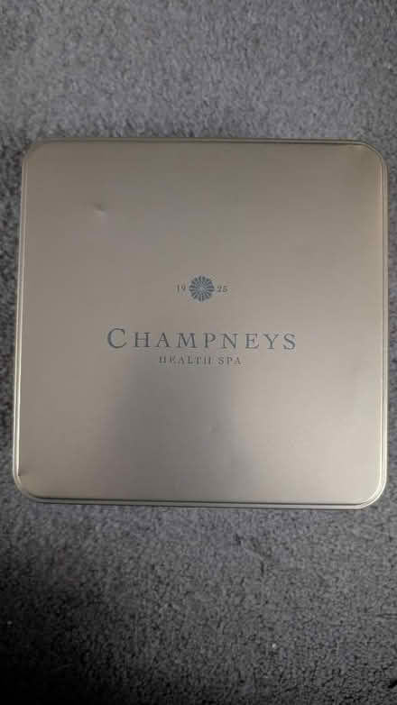 Photo of free Empty square Champneys tin (Crownhill MK8) #1