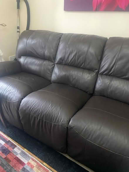 Photo of free 3 sitters leather sofa (W3 8bf south Acton) #1