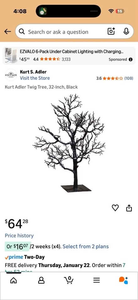 Photo of free Kurt Adler Black Tree (NE Glenview (Lake & Harms)) #1