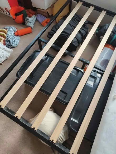 Photo of free King size metal frame (and mattress) (Southfields SW18) #3