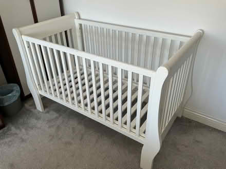Photo of free Cot bed Sleigh Type ( The White Company ) (Gidea Park RM2) #1