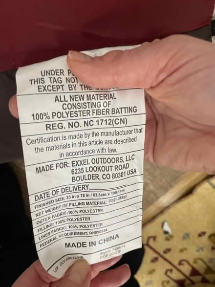 Photo of free Wenzel Lakeside Sleeping Bag (30–40°F / Cool Weather) (West Brompton SW6) #2