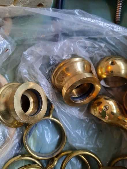 Photo of free Brass(?) Fixings for a pole plus ends and 16 rings (2.5cm) (Hollingdean BN1) #1