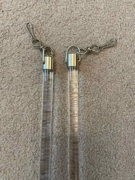 Photo of free Pair clear Perspex curtain pull rods (Pimlico SW1V) #1