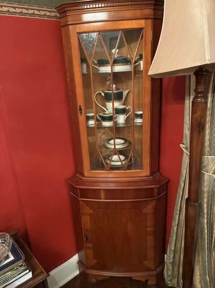 Photo of free Yew wood corner cabinet (Whitton TW3) #1
