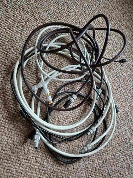 Photo of free Assorted aerial coaxial cables and connectors (Trumpington Ward CB2) #1
