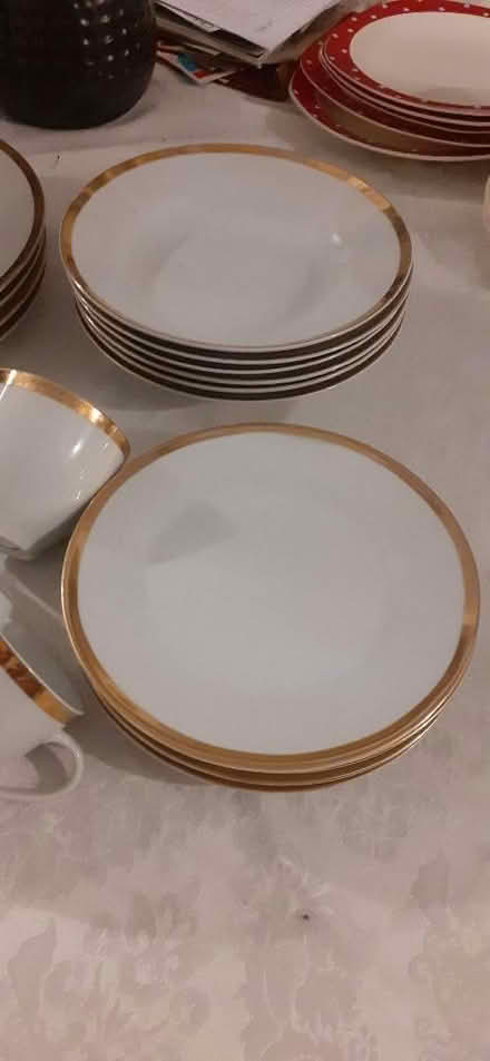 Photo of free White & Gold effect crockery (Wangford NR34) #3