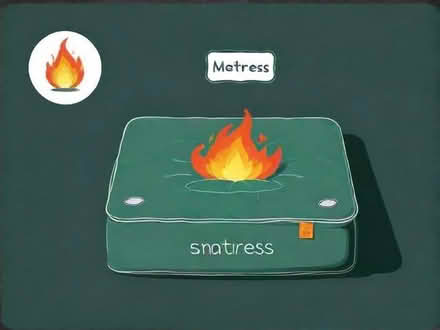 Photo of free Single mattress as new with fire label. (March PE15) #1