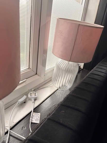 Photo of free Pair of glass lamps (S5 Shiregreen) #1