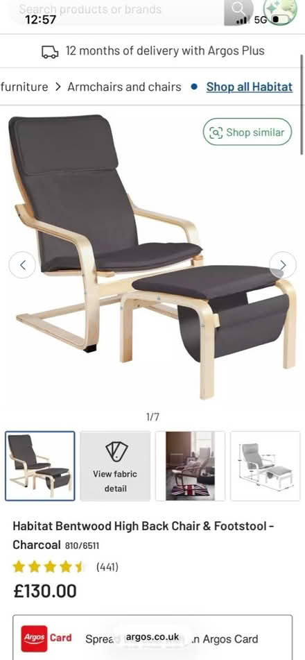 Photo of free Habitat High Back Chair & Footstool (NW10 Harlesden) #1