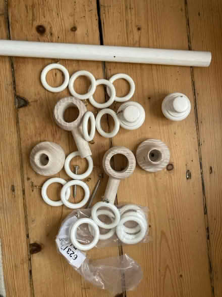 Photo of free 155cm white curtain pole etc (Seven sisters near overground) #1
