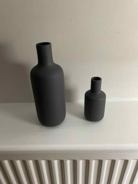 Photo of free Matte Charcoal Ceramic Vases (Set of 2) (West Brompton SW6) #1