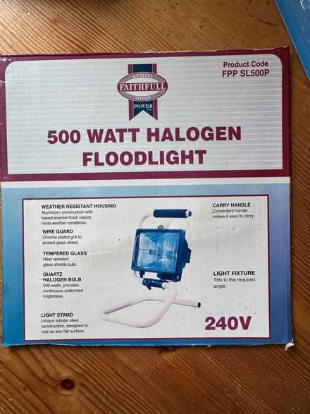Photo of free 500 watt halogen floodlight (Ely CB7) #2