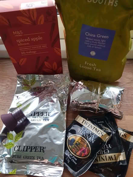 Photo of free Assortment of exotic teas & tea infuser (Kendal LA9) #1