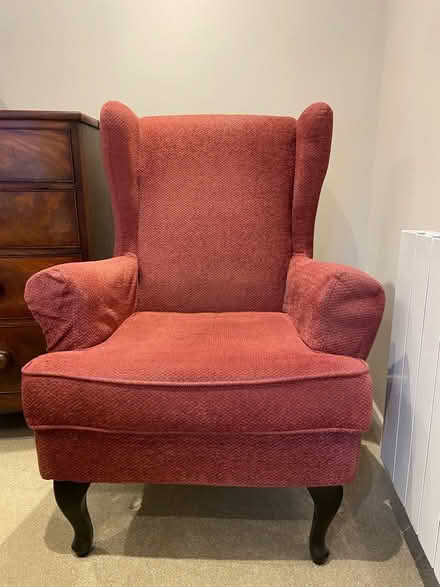 Photo of free Red straight back arm chair. (CT10) #1