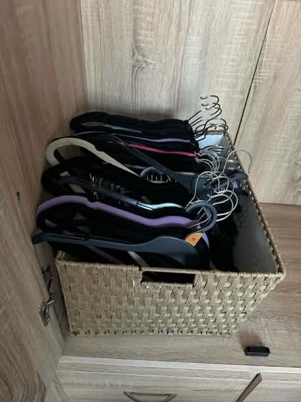 Photo of free Basket of coat hangers (Ockbrook Derby) #1