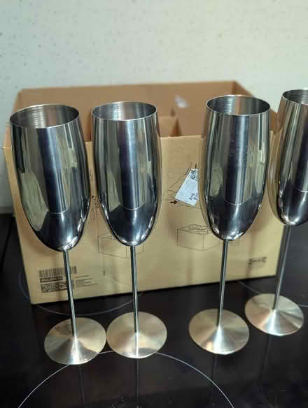 Photo of free 4 metal flute glasses (Grangeway area NN10) #1