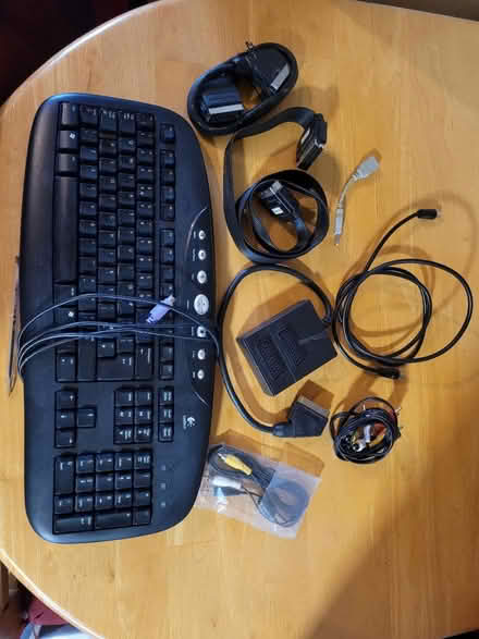Photo of free Computer keyboard & various wires (Ballyclare BT39) #1