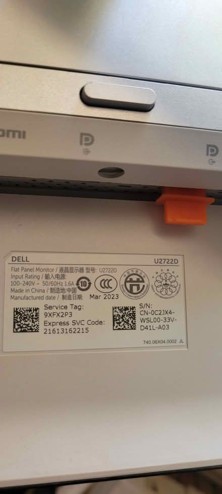 Photo of free Dell Flat Panel Monitor - U2722D (East Valley - Gilbert) #3