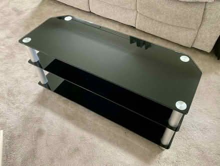 Photo of free Tv stand - black glass- 3 shelves - (Golden Cross BN27) #2
