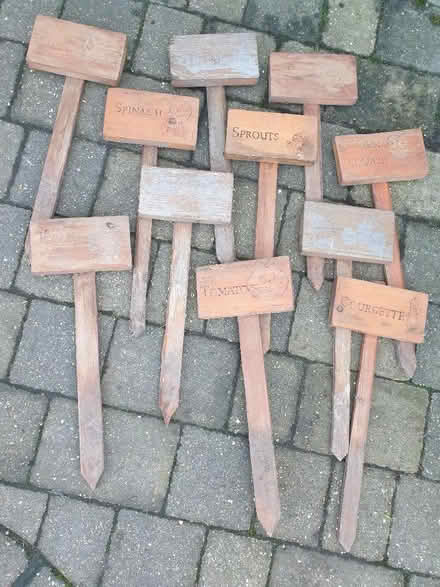 Photo of free Wooden veg garden signs. (Taverham NR8) #1