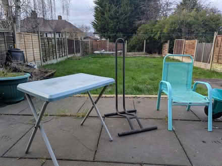 Photo of free Camping table, kids chair, stand (S2, Heeley) #1