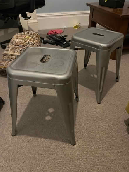 Photo of free Two silver stools (Barons Court W14) #1