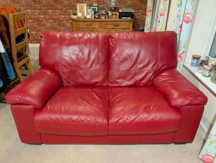 Photo of free 2 seater leather sofa settee couch (Penrith CA11) #1