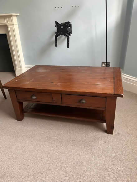 Photo of free Large wooden coffee table (Barons Court W14) #1