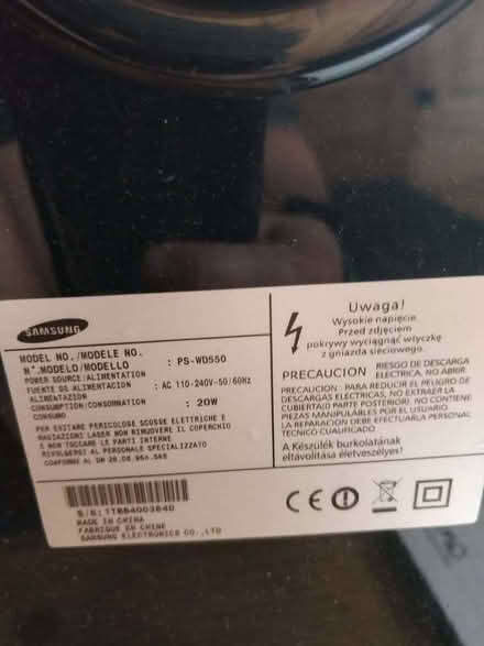 Photo of free Samsung Wireless Subwoofer PS-WD550 (Galgate LA2) #3