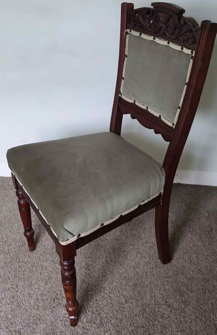 Photo of free Wooden chair with upholstered seat (Pontesford SY5) #3